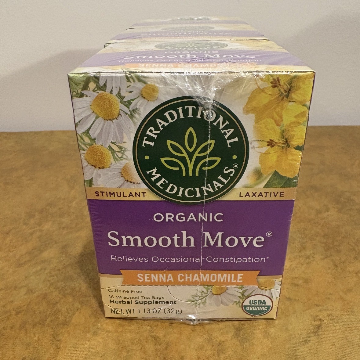 Traditional Medicinals, Organic Smooth Move, Laxative Tea Bags, 16 Ct Pack of 3