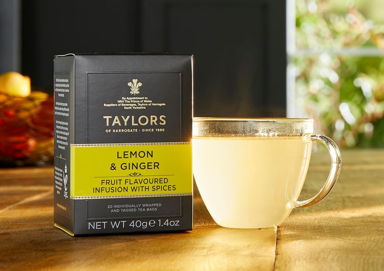 Eco-Friendly Lemon & Ginger Herbal Tea – 40 Individually Wrapped, Friendly