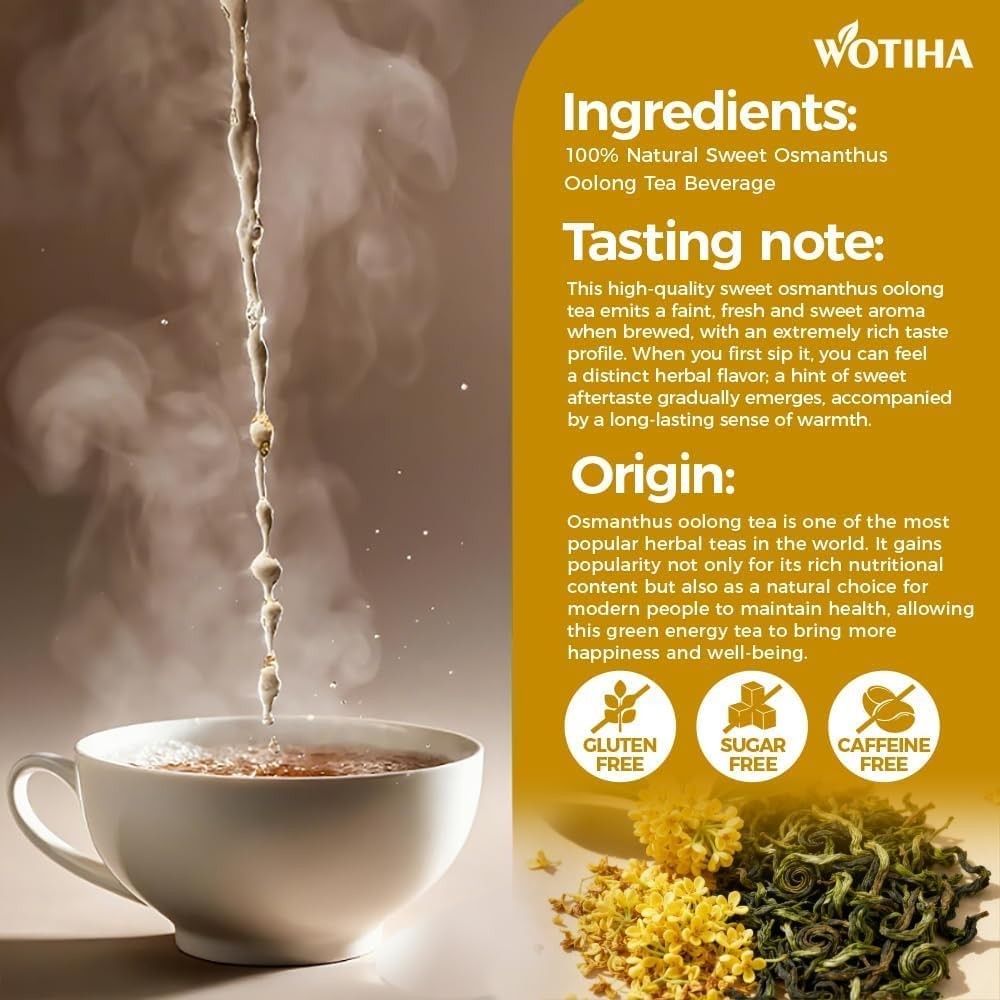 40 Count Premium Osmanthus Oolong Tea Bags 100% Natural, Aromatic Osmanthus …
