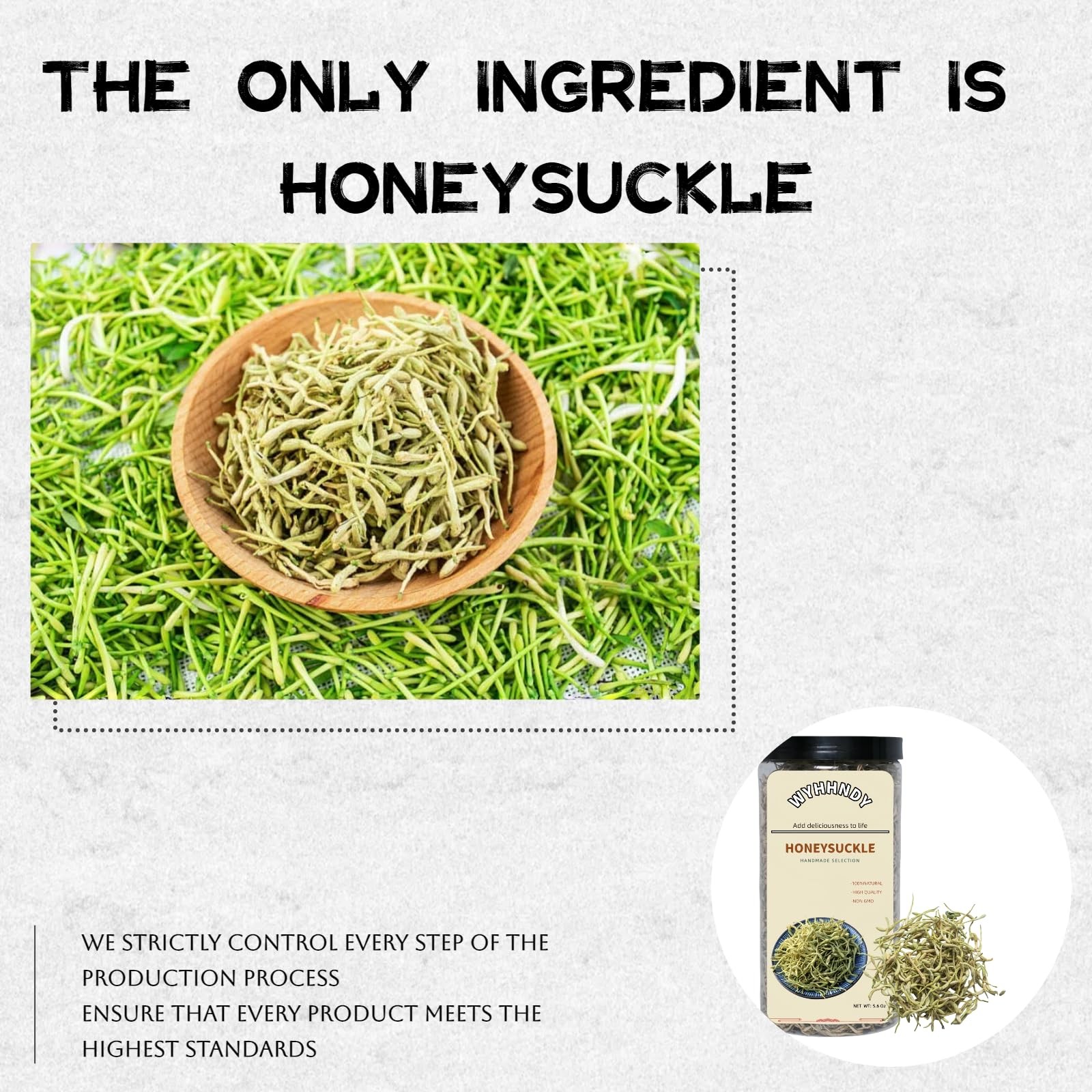 Dried Honeysuckle Tea (160g/5.6oz) | Sealed Jar | Easy to Store | 100% Natura…