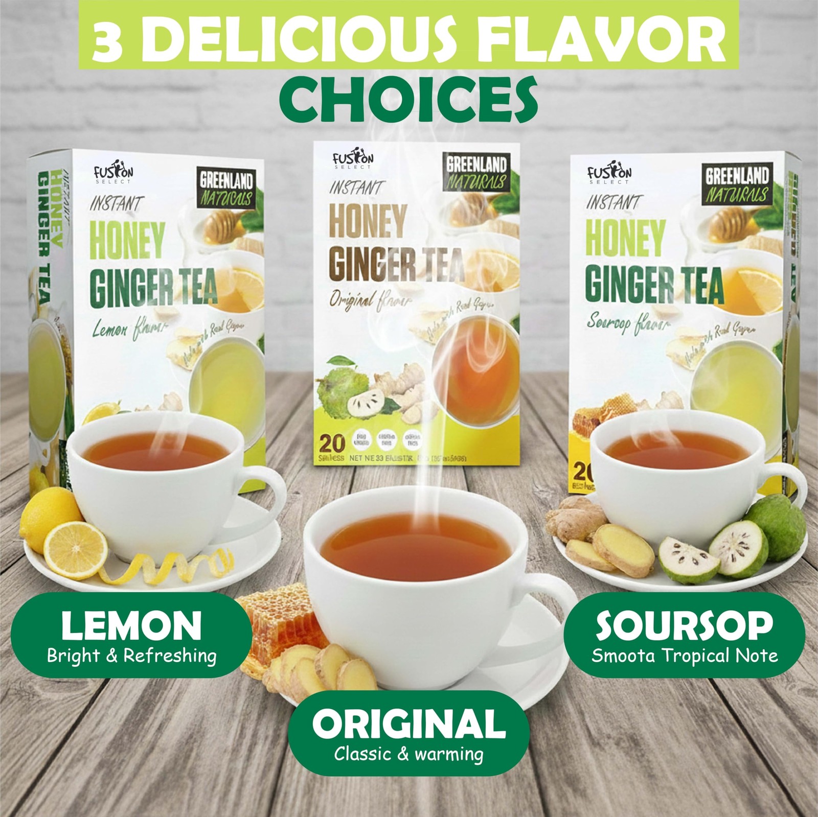 20 Sachets Original Ginger Honey Crystals Packets – Crystallized Ginger Tea w…