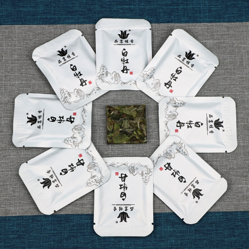Premium Organic Fuding Bai Mu Dan Flake White Peony Pai Mu Tan White Tea 20 Pcs