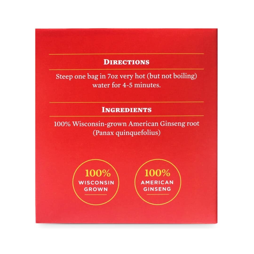Baumann American Ginseng Tea – 20 Bags – Wisconsin Panax Herbal Tea