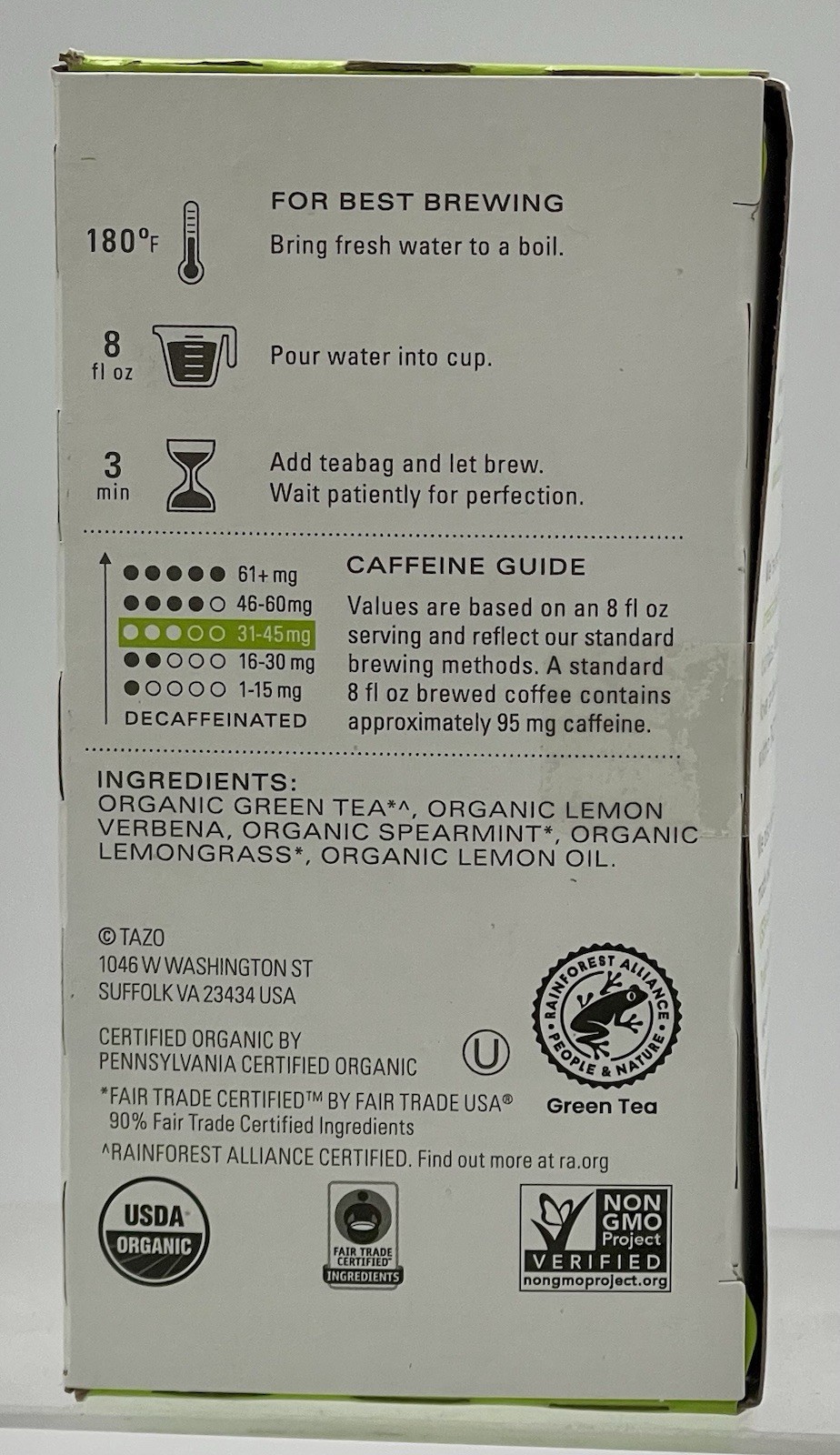 Lot of 3 TAZO Organic Zen Green Tea 48 Bags Caffeinated BB 05/2027 Sealed