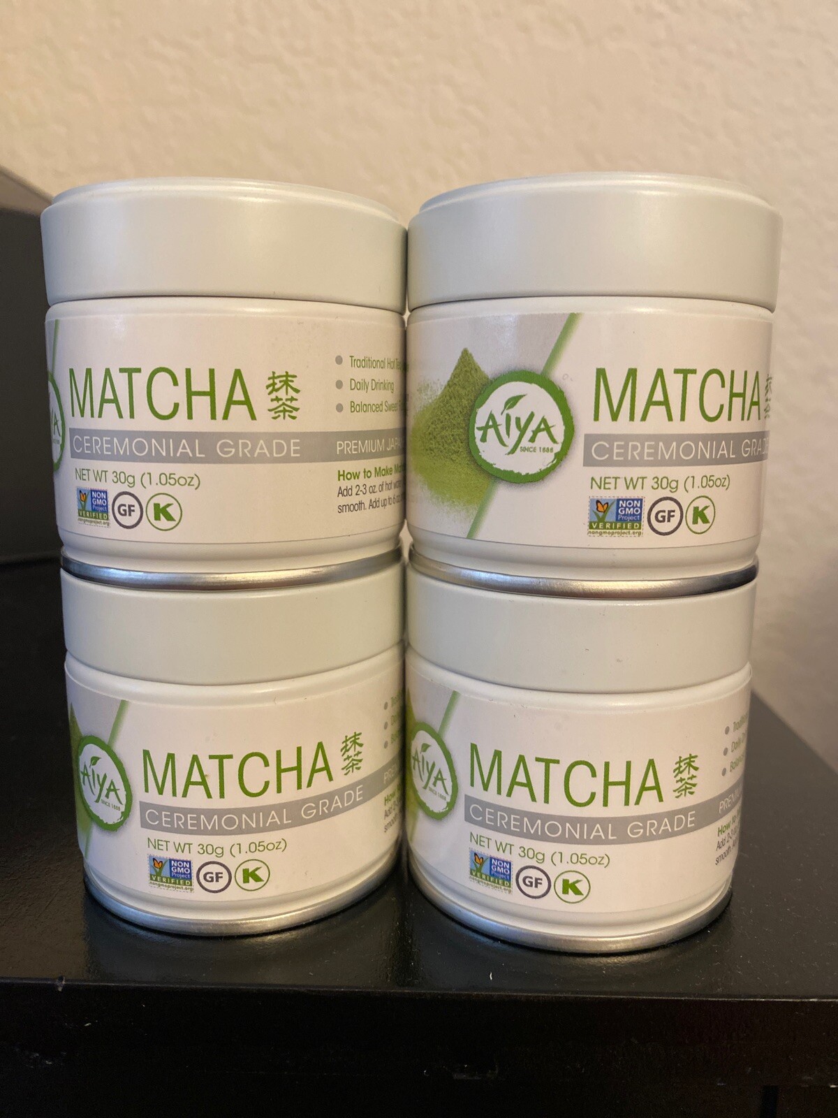 Aiya America Matcha Ceremonial Grade- 4 Cans of 30g (1.5oz)!