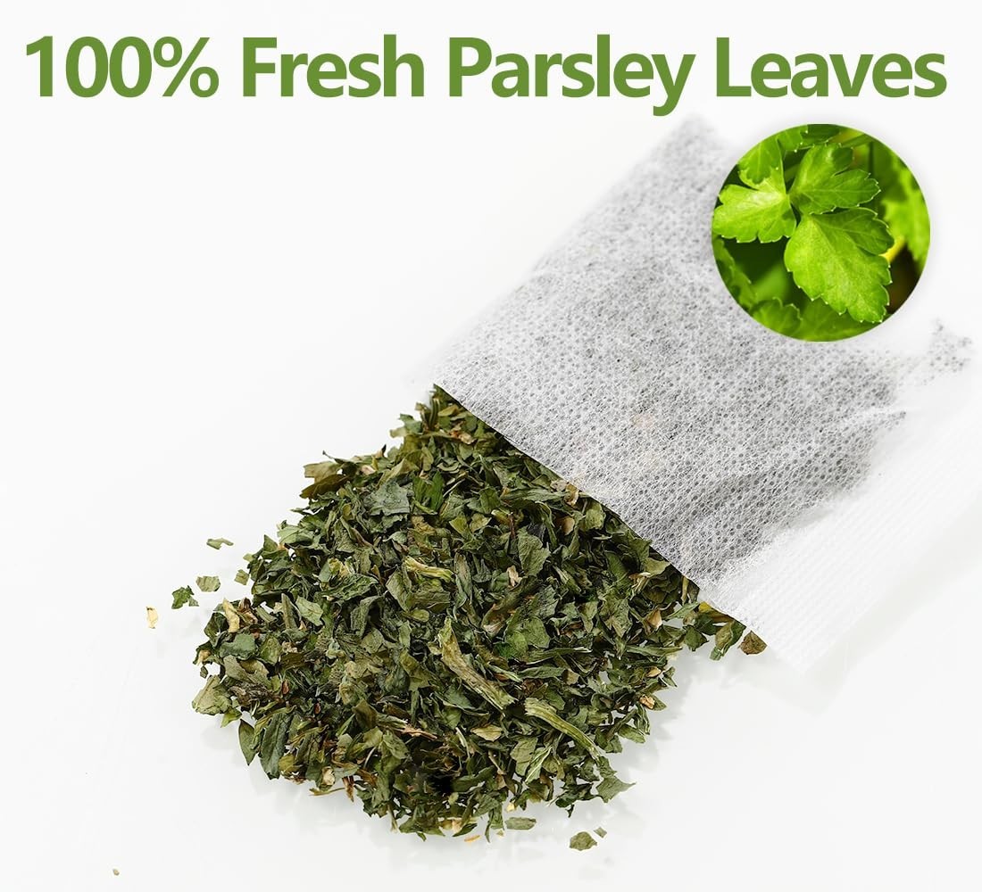 Premium 60 Parsley Tea Bags, Made with 100% Natural Parsley Leaves, Caffeine Fre
