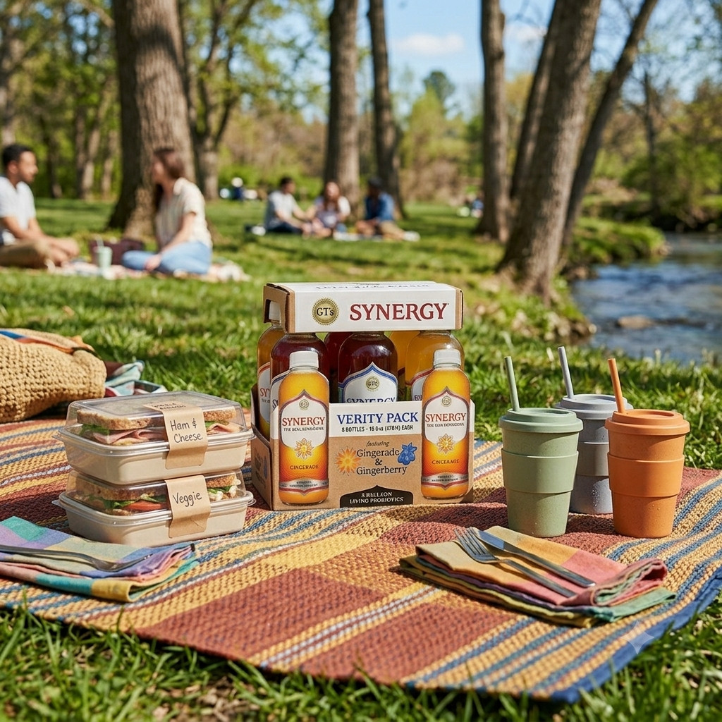 Synergy Kombucha Gingerberry & Gingerade 16oz 6 Pack Variety Drink