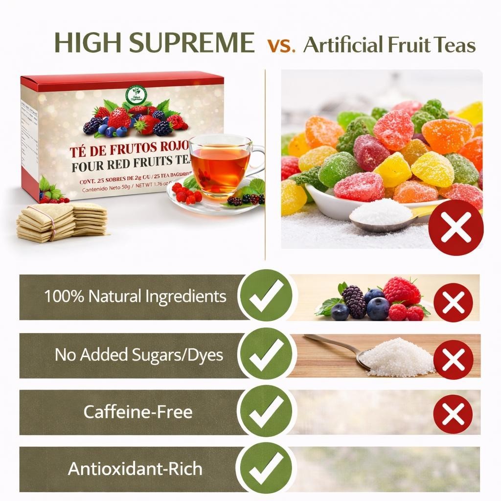 Frutos Rojos Te (Red Fruits Tea) – 100% Natural, Vegan | 25 Tea Bags