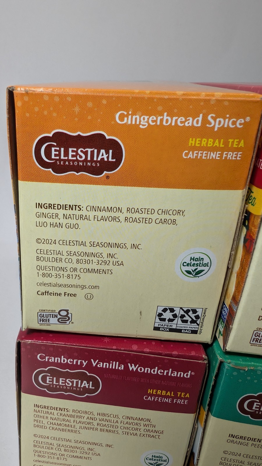 Celestial Seasonings Winter Spice Herbal Tea Collection 72 Bags, 4 Boxes Flavors