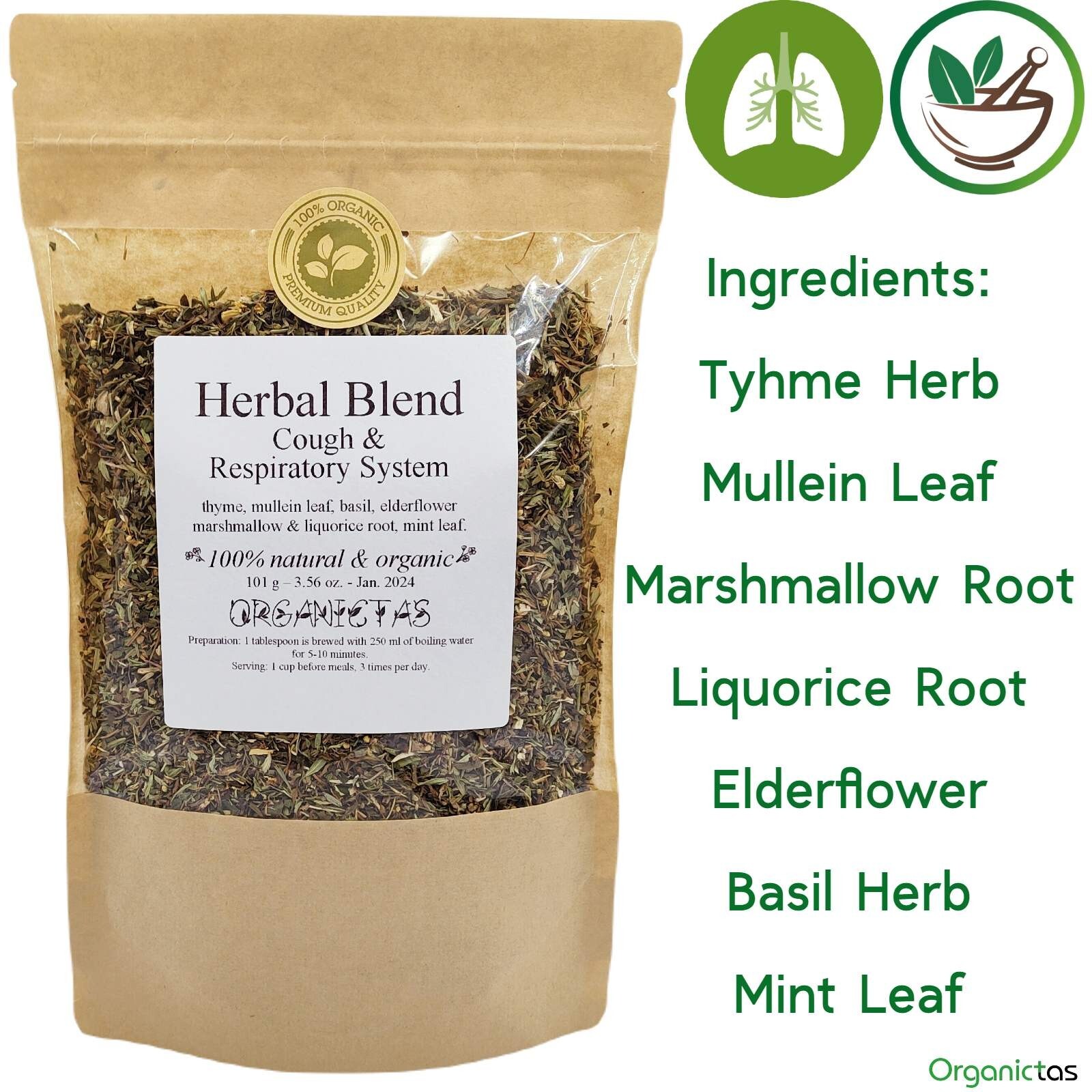Best Tea for RESPIRATORY SYSTEM – 7 Herbs Lung Health Cough Mucus Cleansing Tea