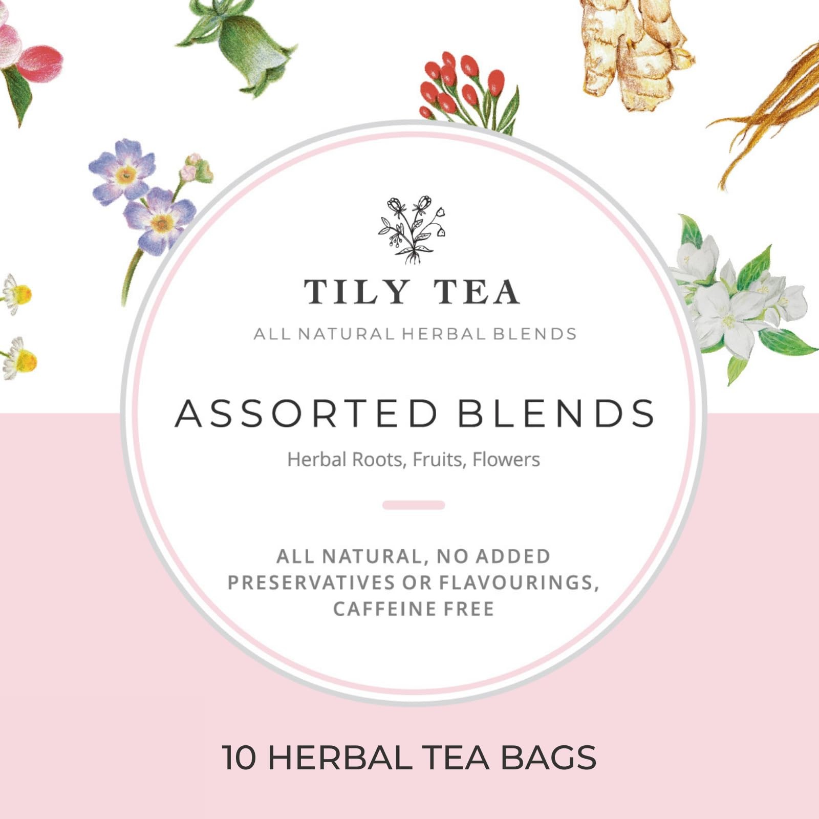 Assorted Herbal Tea Box – 5 Flavors of Caffeine-Free Tea – Morning Shine, Thr…