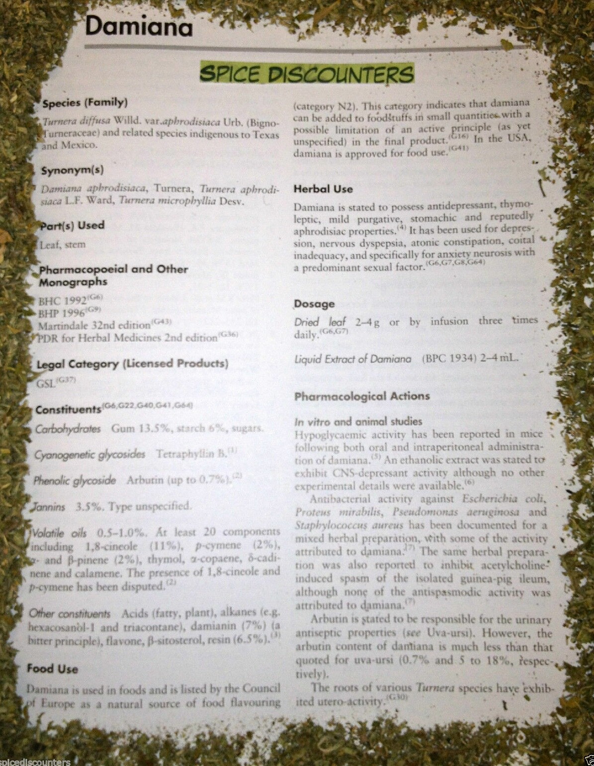 DAMIANA c/s cut natural medicinal sex HERB aroma ORGANIC lea 1 2 4 5 POUND LB