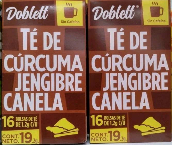 2X Doblett Curcuma Jengibre Tea / Te – 2 BOXES 16 TEA BAGS EACH – FREE SHIPPING