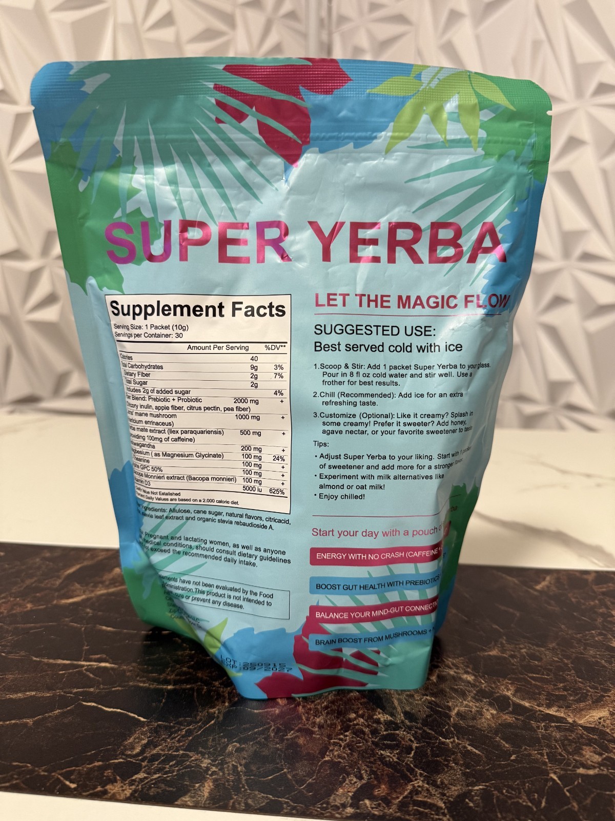 NHN NeonHaven Super Yerba Ashwagandha Raspberry Lemonade 30 Packets – Brand New