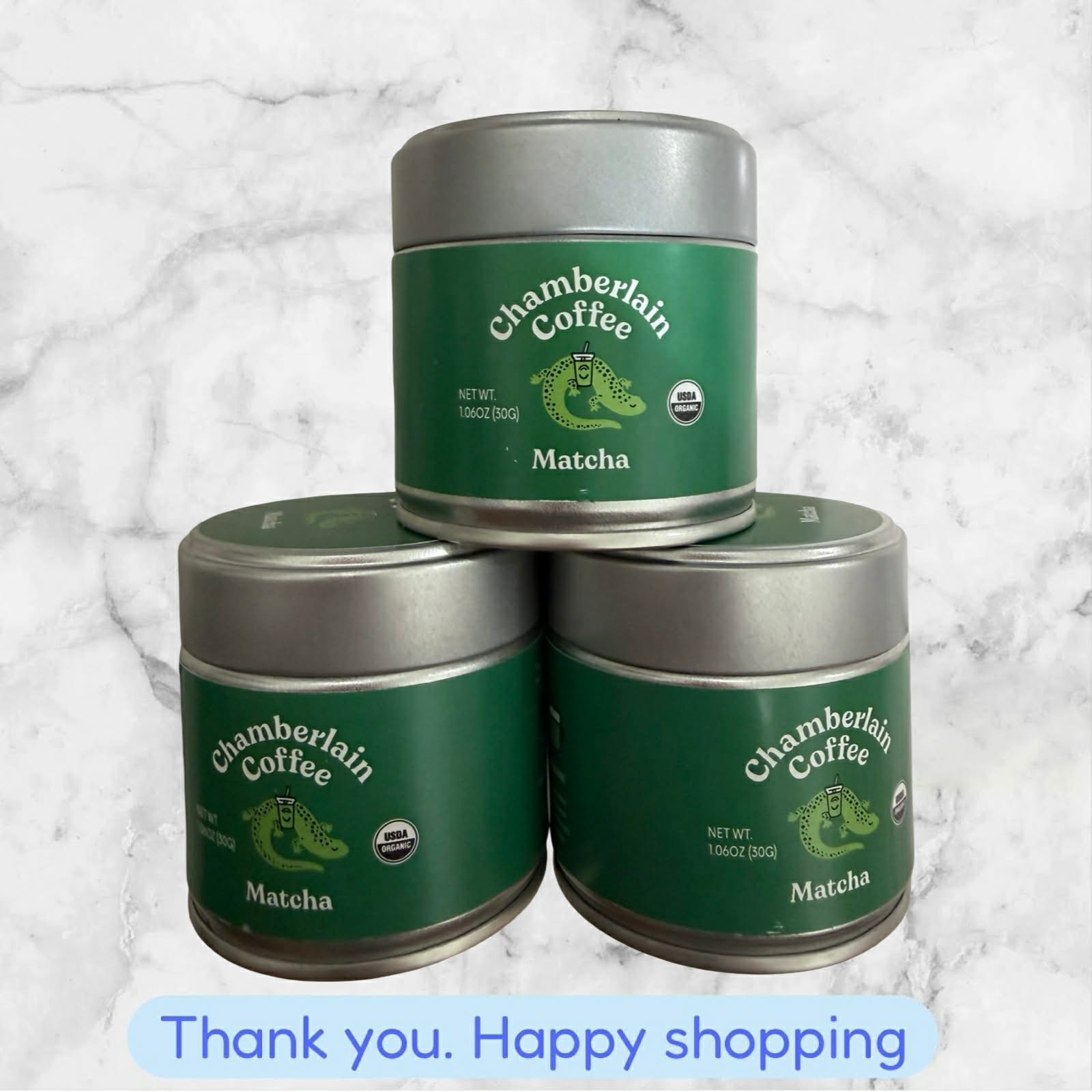 FOR 3 Chamberlain Coffee 100% Organic Matcha Japanese Green Tea Powder NEW SHIP