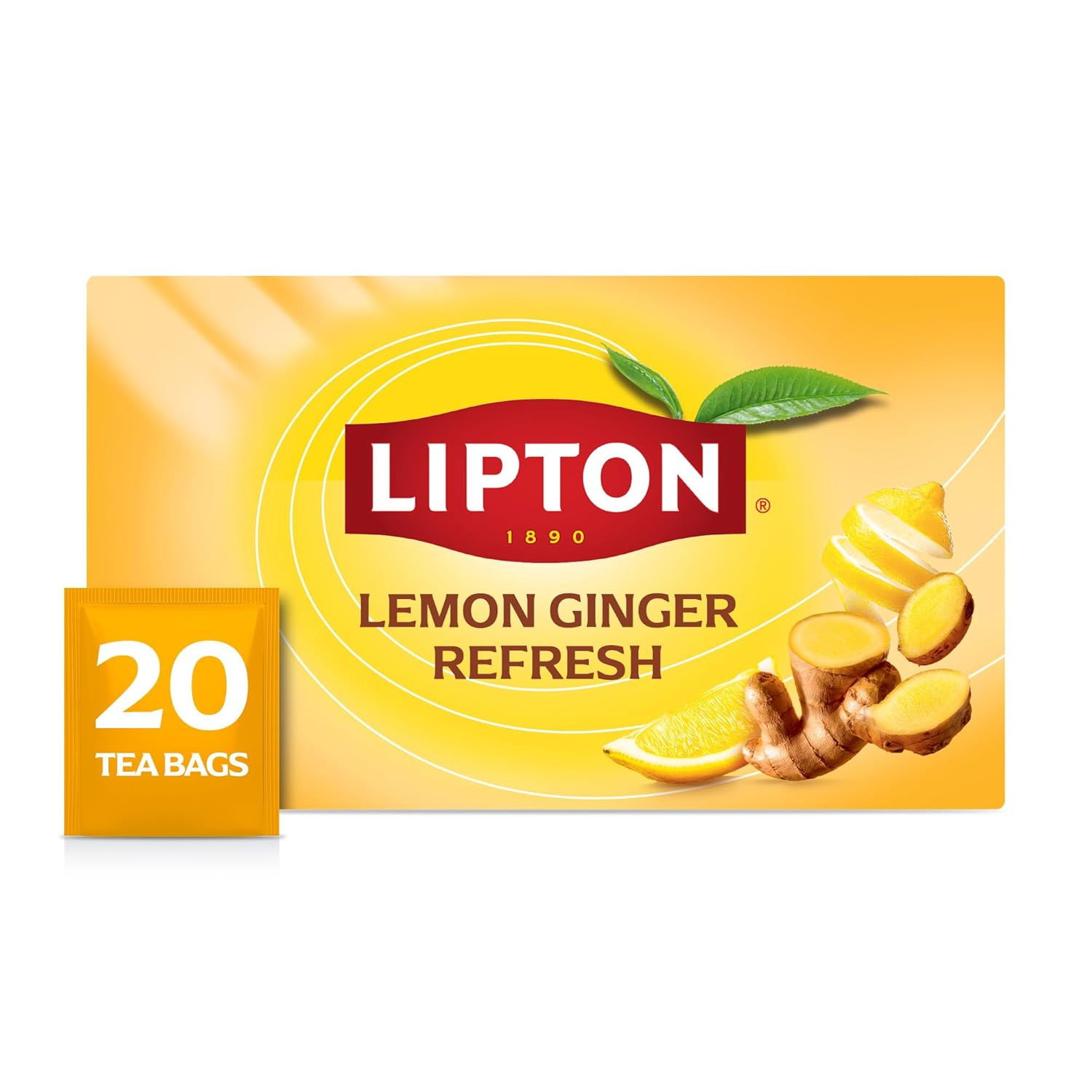 Lemon Ginger Tea Bags, Caffeine Free Tea, Refresh Fruit and Herbal Tea, Individu