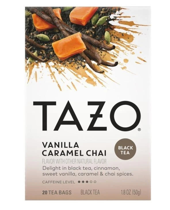TAZO Vanilla Caramel Chai Tea, 6 Boxes, 120 Teabags BB 02/2027