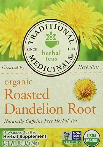 Traditional Medicinals Organic Roasted Dandelion Root Herbal Tea Bag – 16 Count
