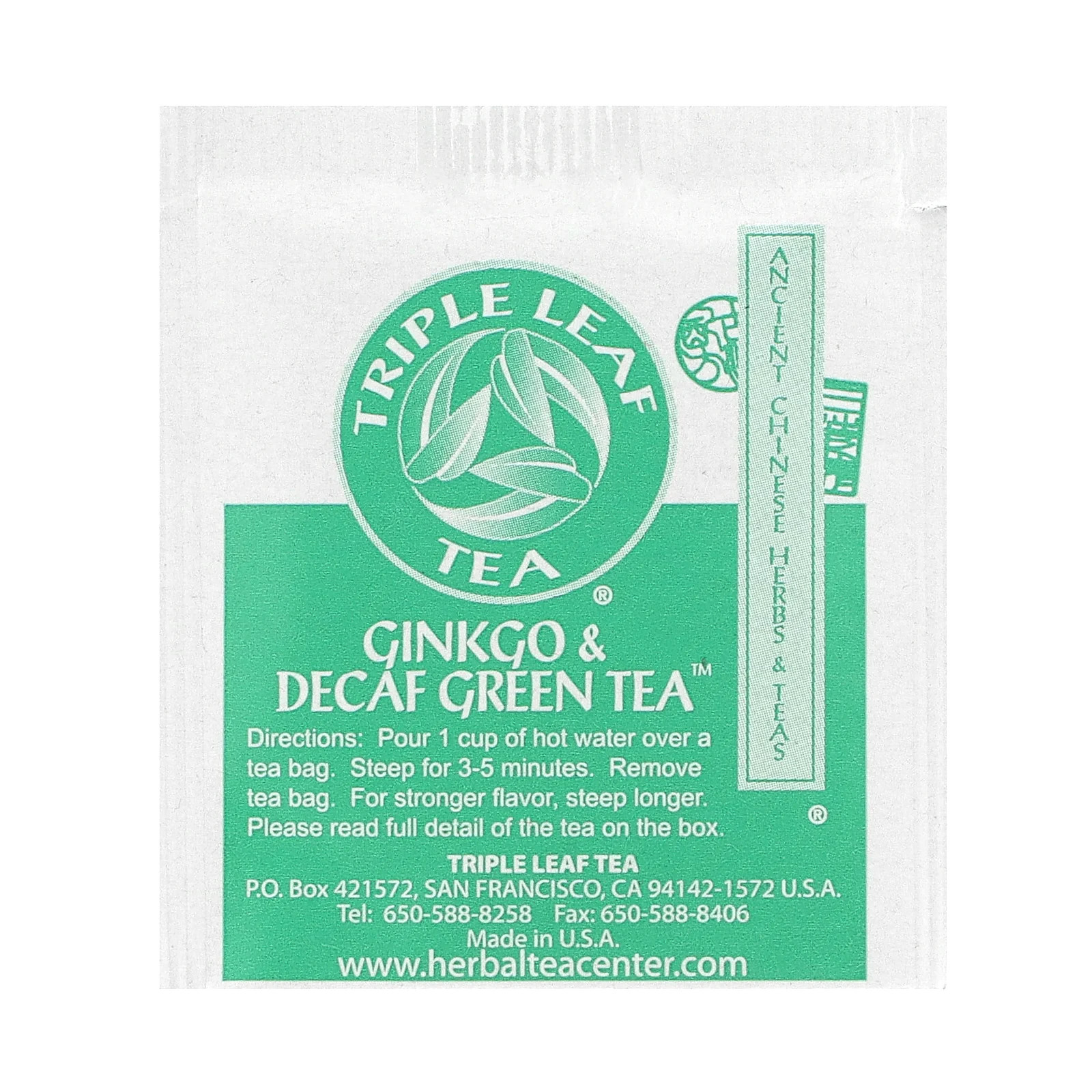 Ginkgo & Decaf Green Tea, 20 Tea Bags, 1.27 oz (36 g)