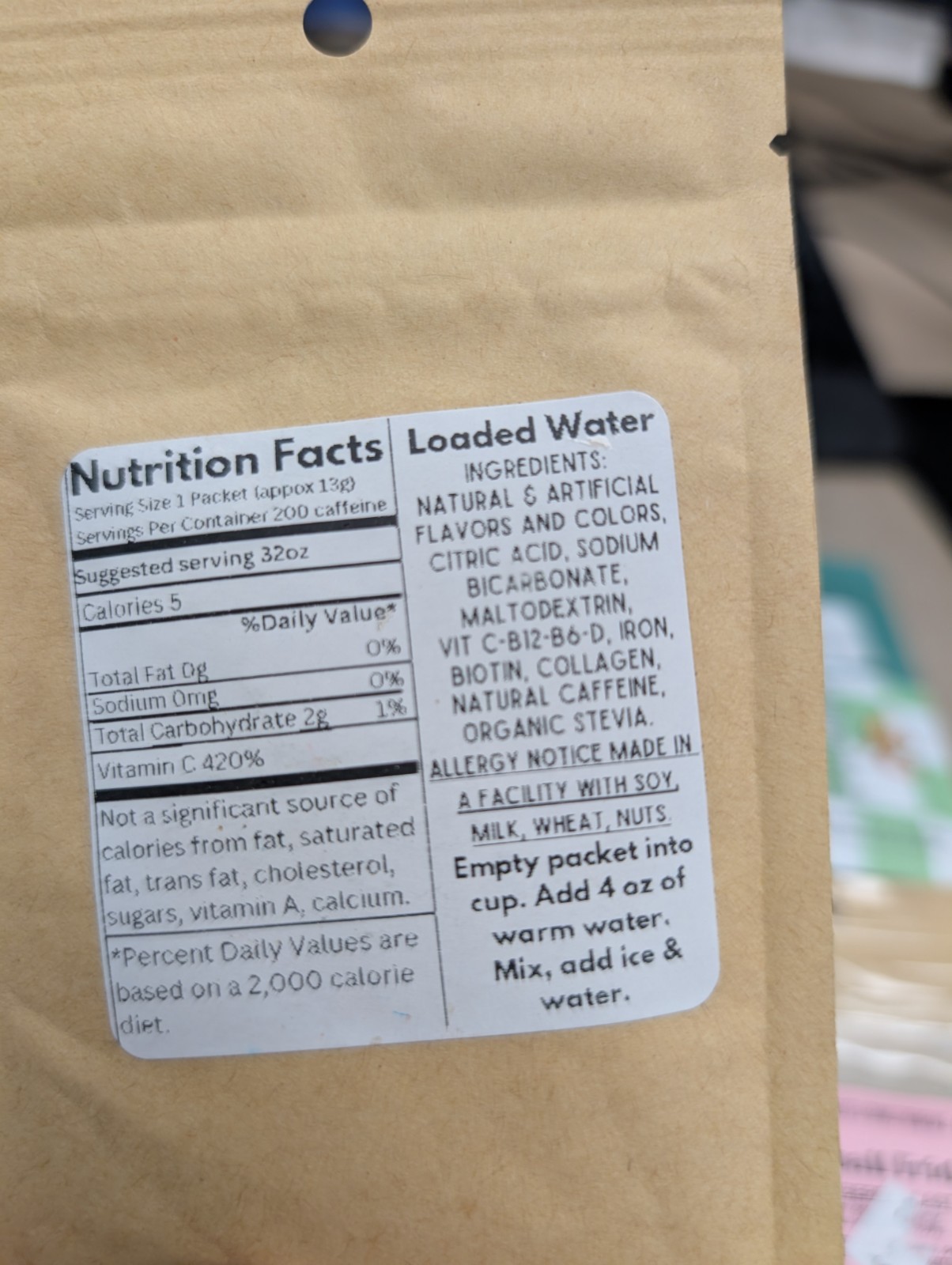 6 packets of “Get Loaded Tea”-Variety of Flavors! Berry,Sour 200mg Caffeine