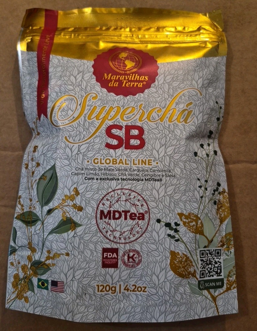 (2) Maravilhas da Terra Superchá SB Herbal Loose Leaf Detoxifying Tea 120g x2