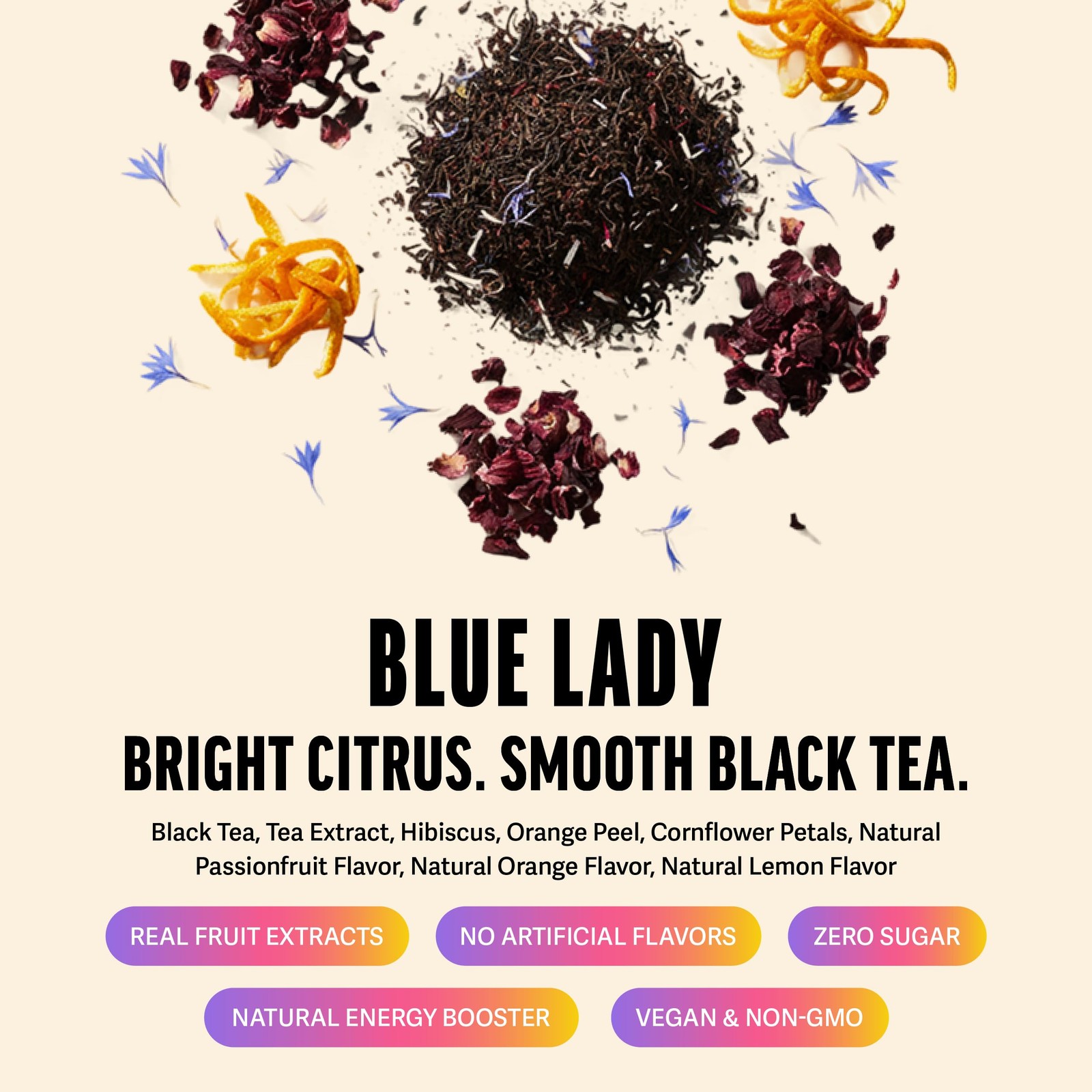 Zest Energy Tea Bags – Blue Lady Passion Fruit 20 Count (Pack of 1),