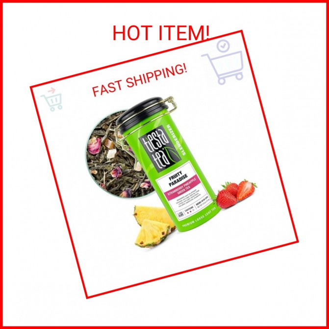 Tiesta Tea – Fruity Paradise, Loose Leaf, Strawberry Pineapple Green Tea, Premiu