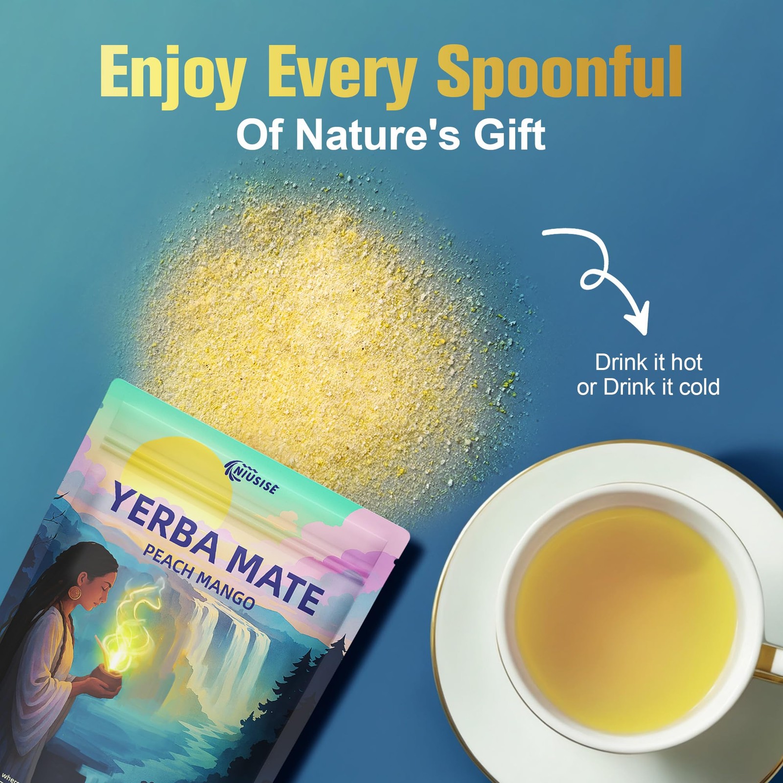 Yerba Mate Instant Tea Powder, Super Yerba MateTea for Natural Energy & Gut H…