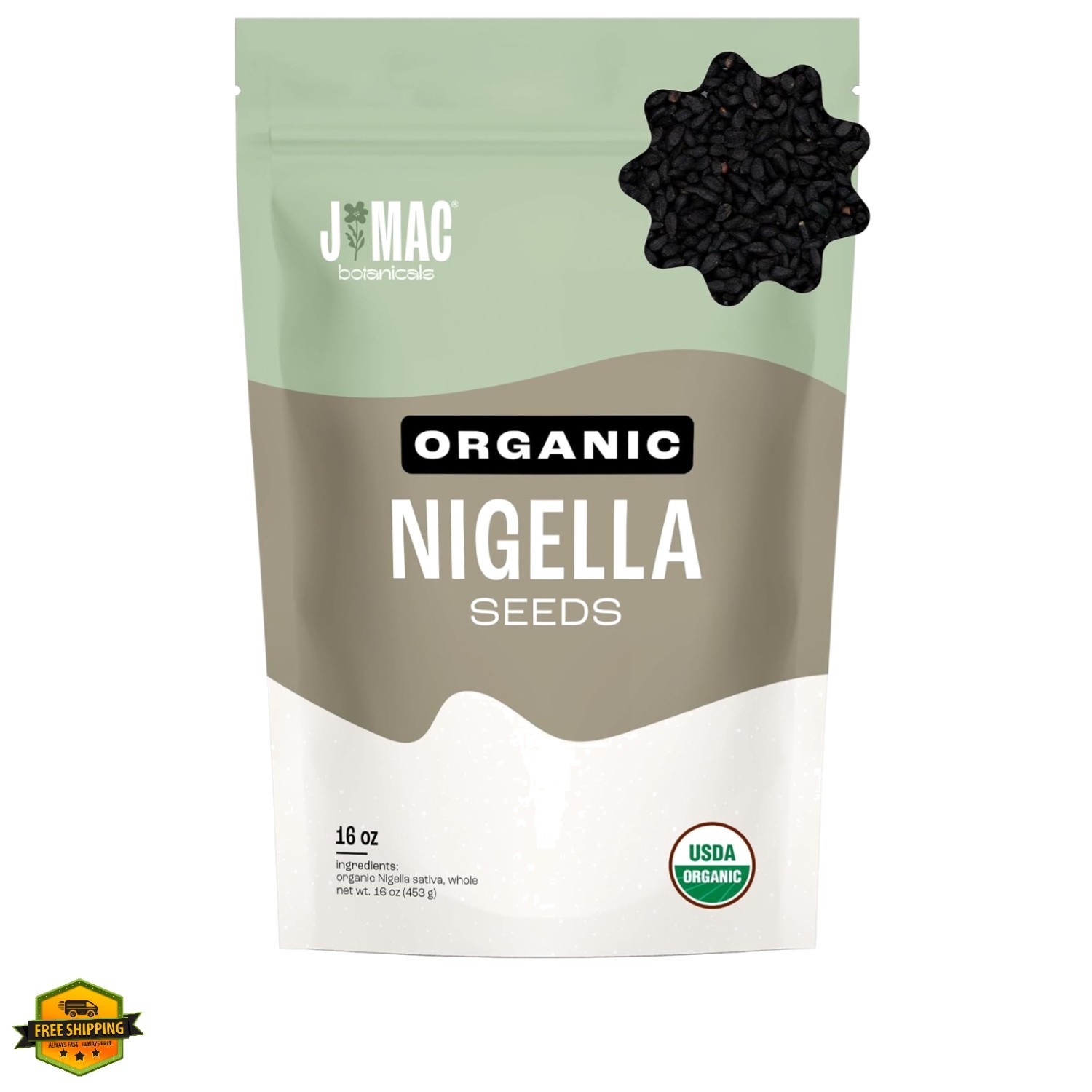 Organic Seeds 1 Pound, USDA Certified, black cumin seed, Sativa, Kalonji Seeds