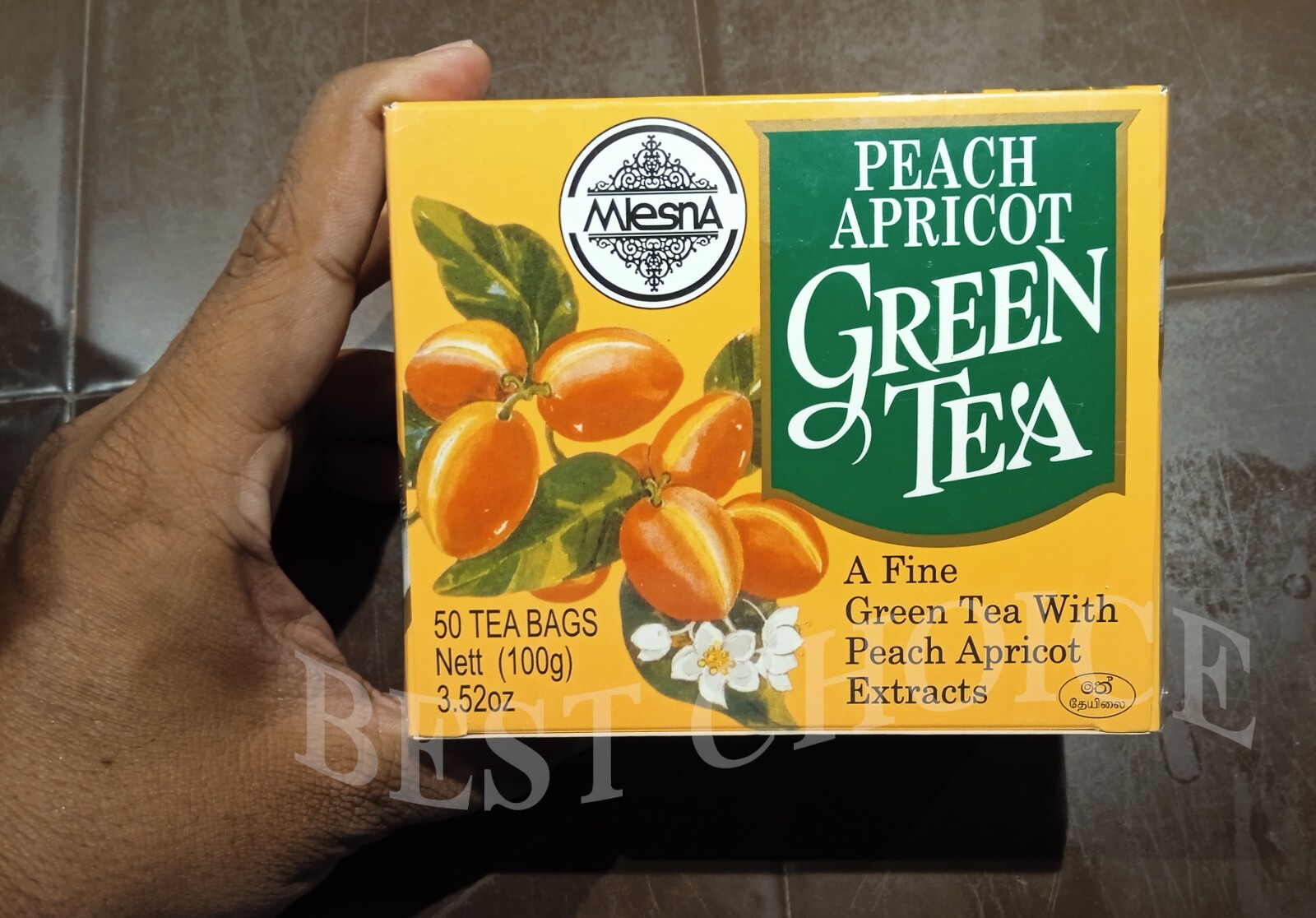Mlesna Peach Apricot Green Tea 50 tea bags 100g (3.52oz) peach apricot extracts
