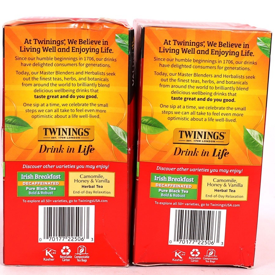 Twinings, English Breakfast, Decaffeinated 50 Tea Bags, 2 Boxes, Best By: 10/27