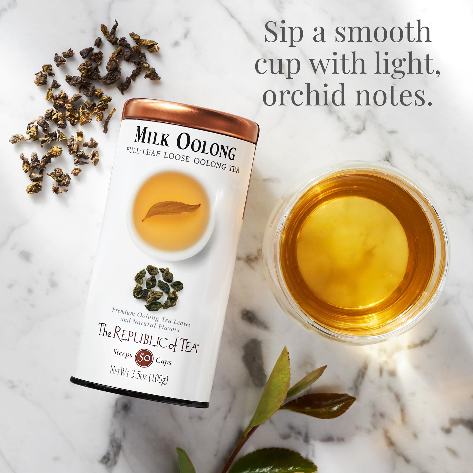 The Republic of Tea — Milk Oolong Full-Leaf Loose Tea Tin, 3.5 oz Tin, Steeps…