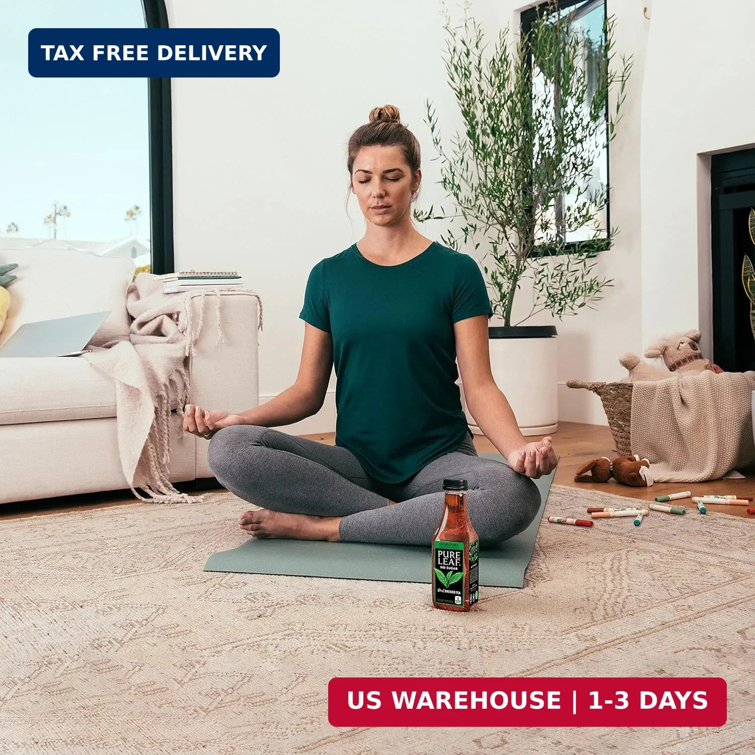 Pure Leaf Iced Tea, Unsweetened Real Brewed Tea, Zero Sugar & Zero Calories, 18.