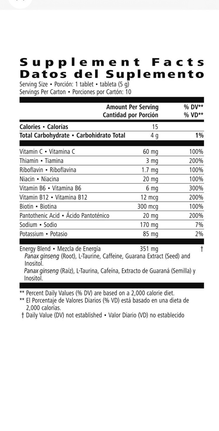 Herbalife N-R-G Tea Supplement 10 Servings 1 Tablet 2.1oz (60g) Pantry