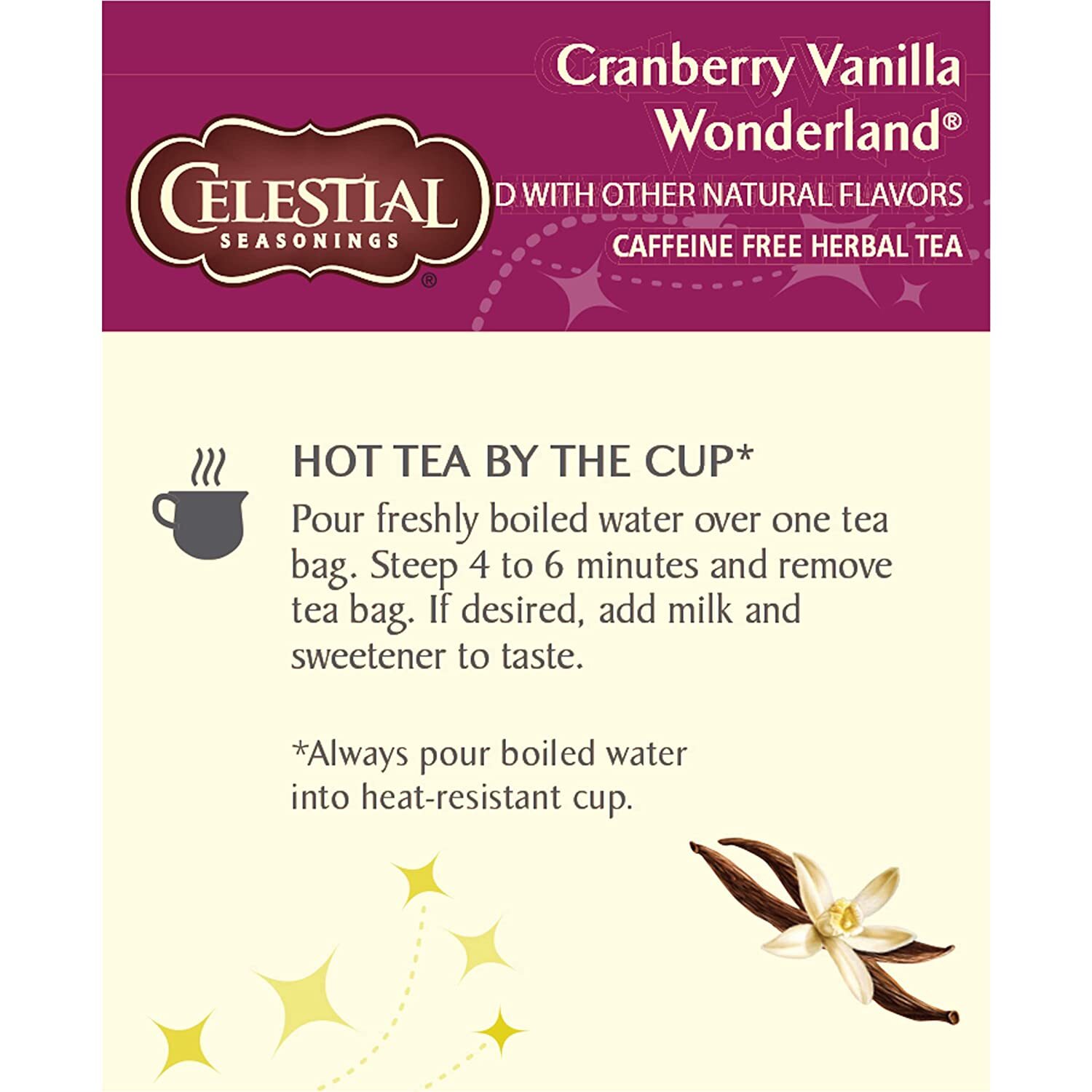 Lot NIB Celestial Herbal Tea Cranberry Vanilla Wonderland 36 Bag Easter FreeShip
