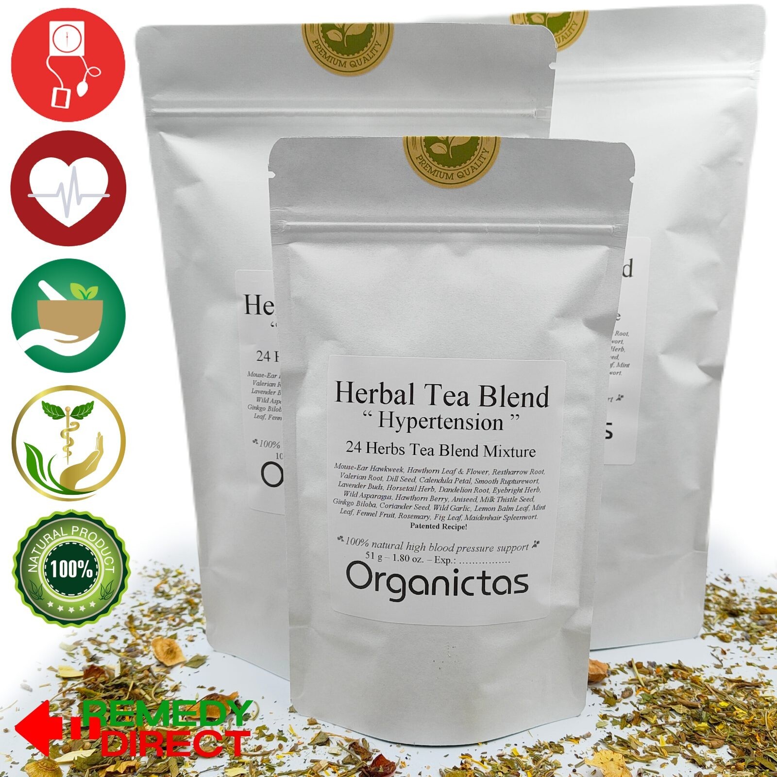 Best HYPERTENSION TEA – A Tea good for Hypersension 24 organic Herbs Tea Blend