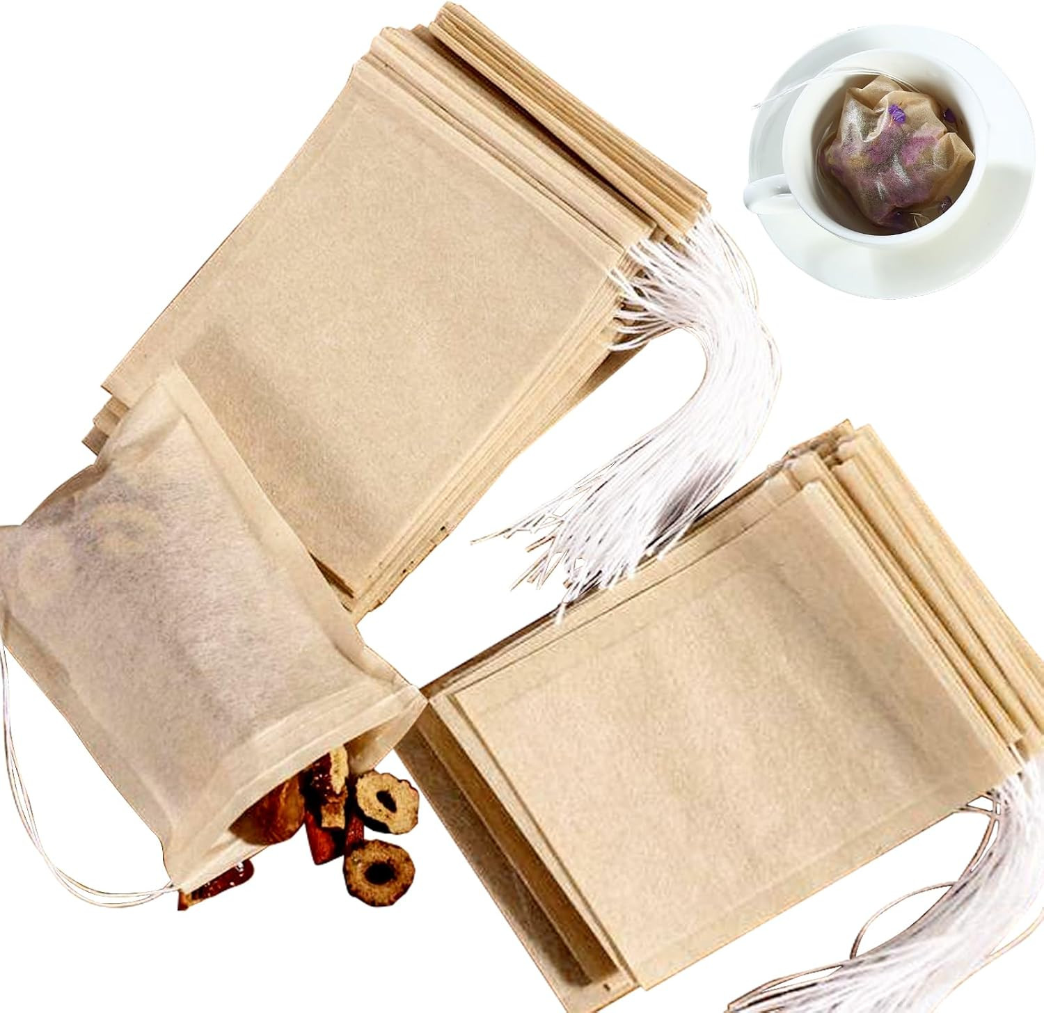200Pcs Tea Filter Bags for Loose Tea,3.15 X 3.94 Inch Disposable Tea Infuser,Emp