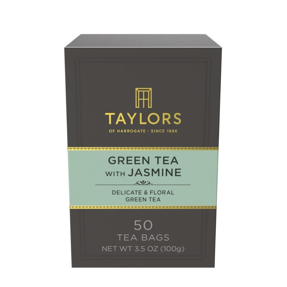 Green Tea with Jasmine, Pillow Tea Bags, 50 Count (Pack of 6), Delicate, Floral