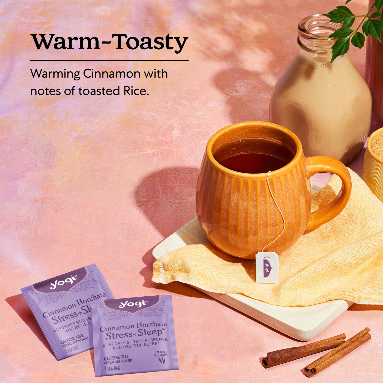 Yogi Tea – Cinnamon Horchata Stress + Sleep (6 Pack) 96 Tea Bags (Pack of 6)