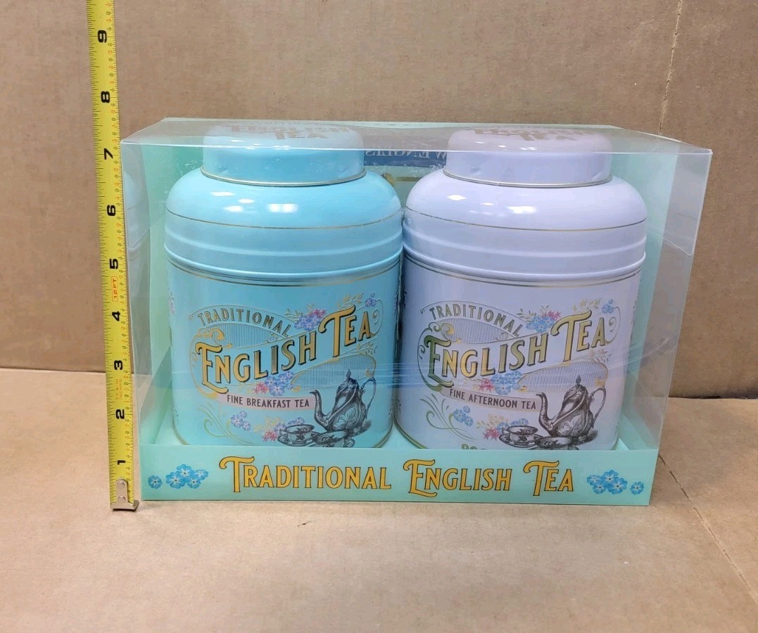 2 Pack New Traditional English Teas Afternoon Breakfast Tea Cannister 160 Bags