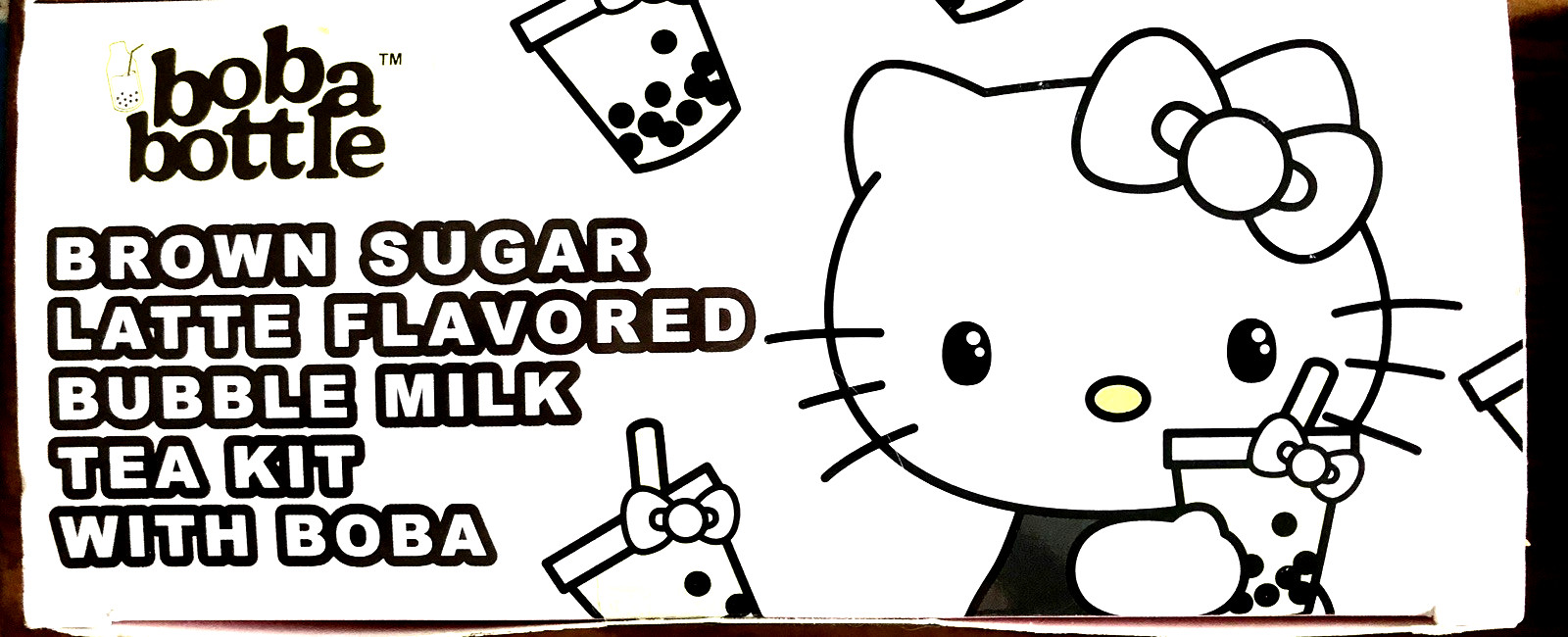 2 HELLO KITTY boba bottle BROWN SUGAR LATTE FLAVOR BUBBLE MILK TEA KIT 10/2025
