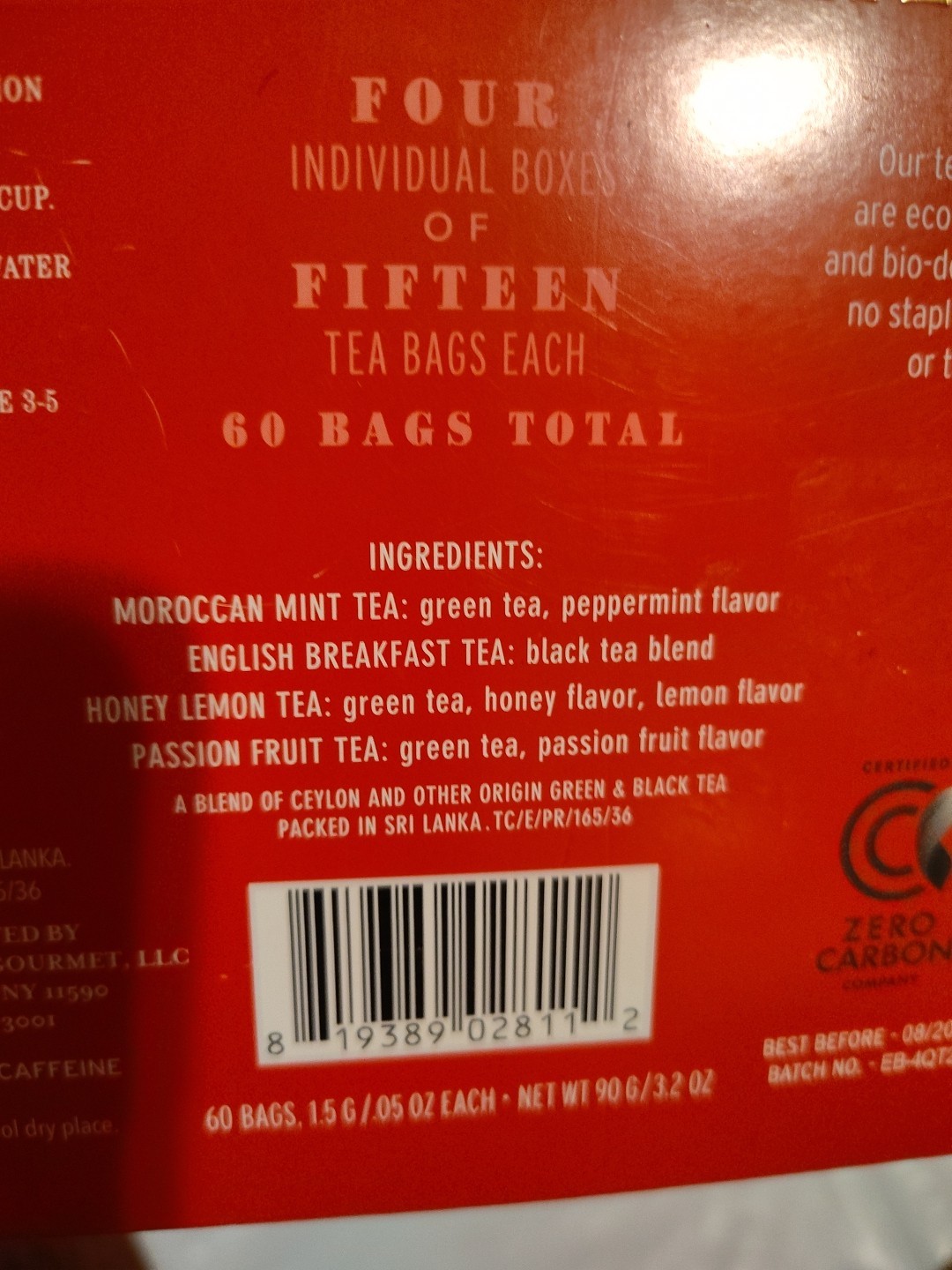Tea Wisdom 60 Tea Bags Love Peace Joy Hope