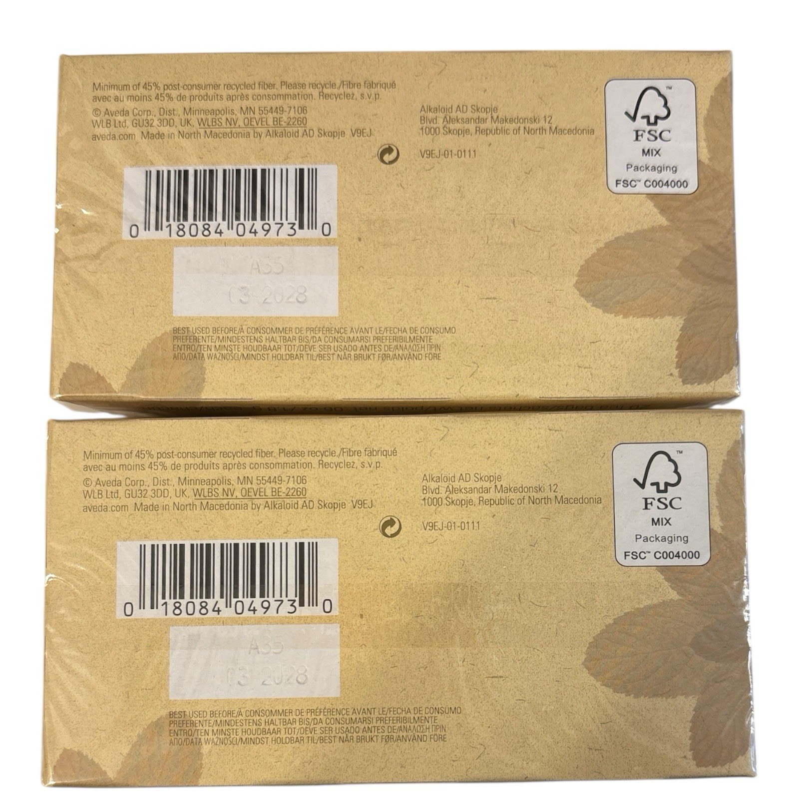 Aveda Comforting Tea 2 Boxes 20 Bags Each Caffeine Free Sealed 2028
