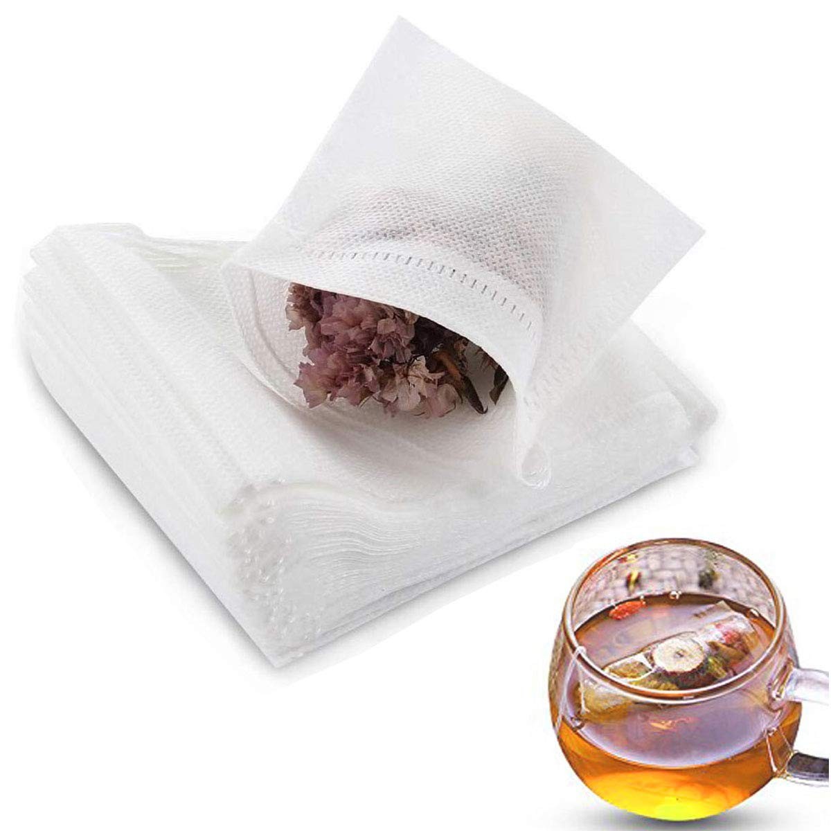 400 Pcs Disposable Tea Filter Bags – Empty Cotton Drawstring Seal for Loose Leaf