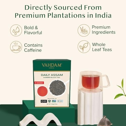 Assam Black Tea Leaves 340g | Strong Malty Flavor | High Caffeine, Non-GMO, Glut