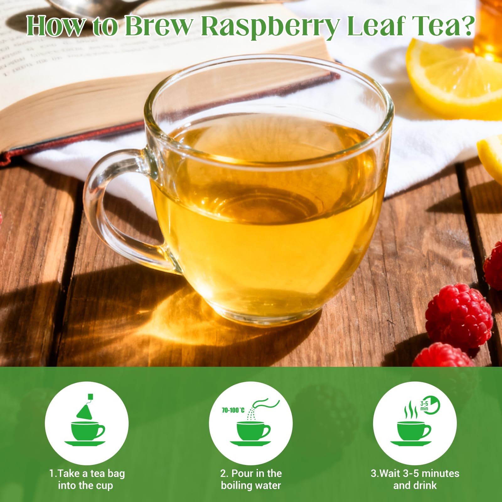 Raspberry Leaf Tea, 100% Natural & Pure Red 50 Bags/1 Pack