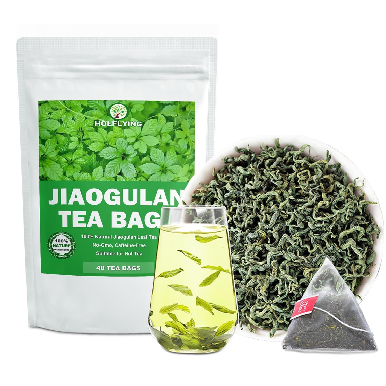 40 Count Jiaogulan Tea Teabags – 100% Natural, Caffeine-Free, Antioxidant Rich