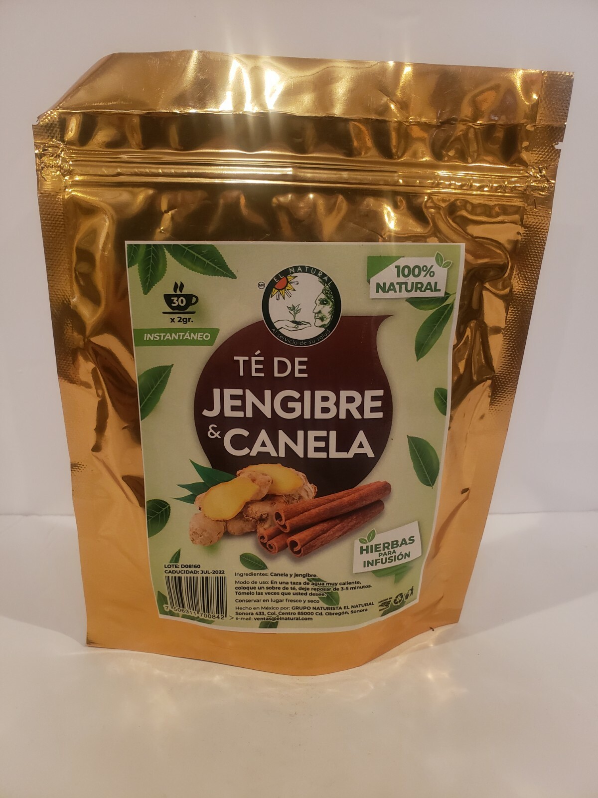 TE DE JENGIBRE & CANELA GINGER & CINNAMON TEA 30 SOBRES/BAGS Colesterol Glucosa