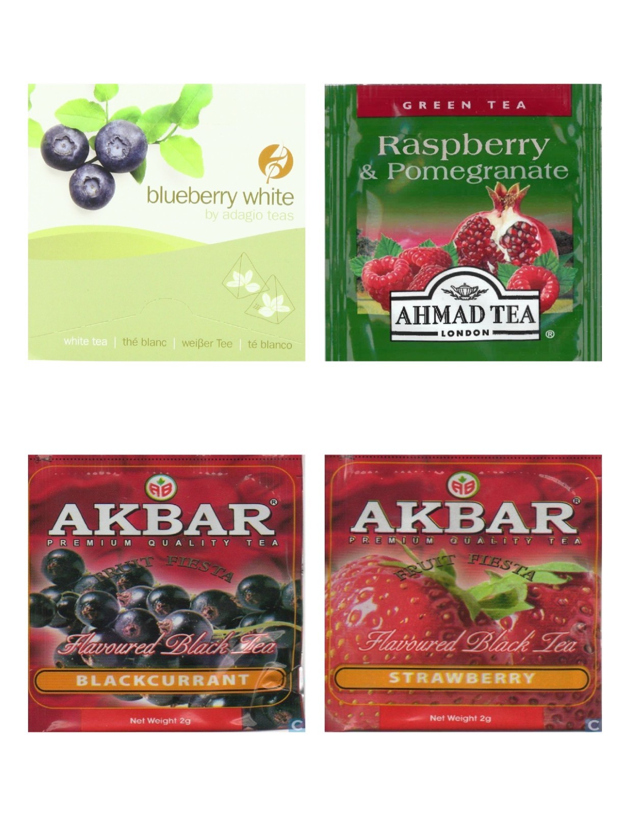 Berries – Summer Fruit Tea Bag Sampler Variety Pack – 24 Single-Serve Varieties