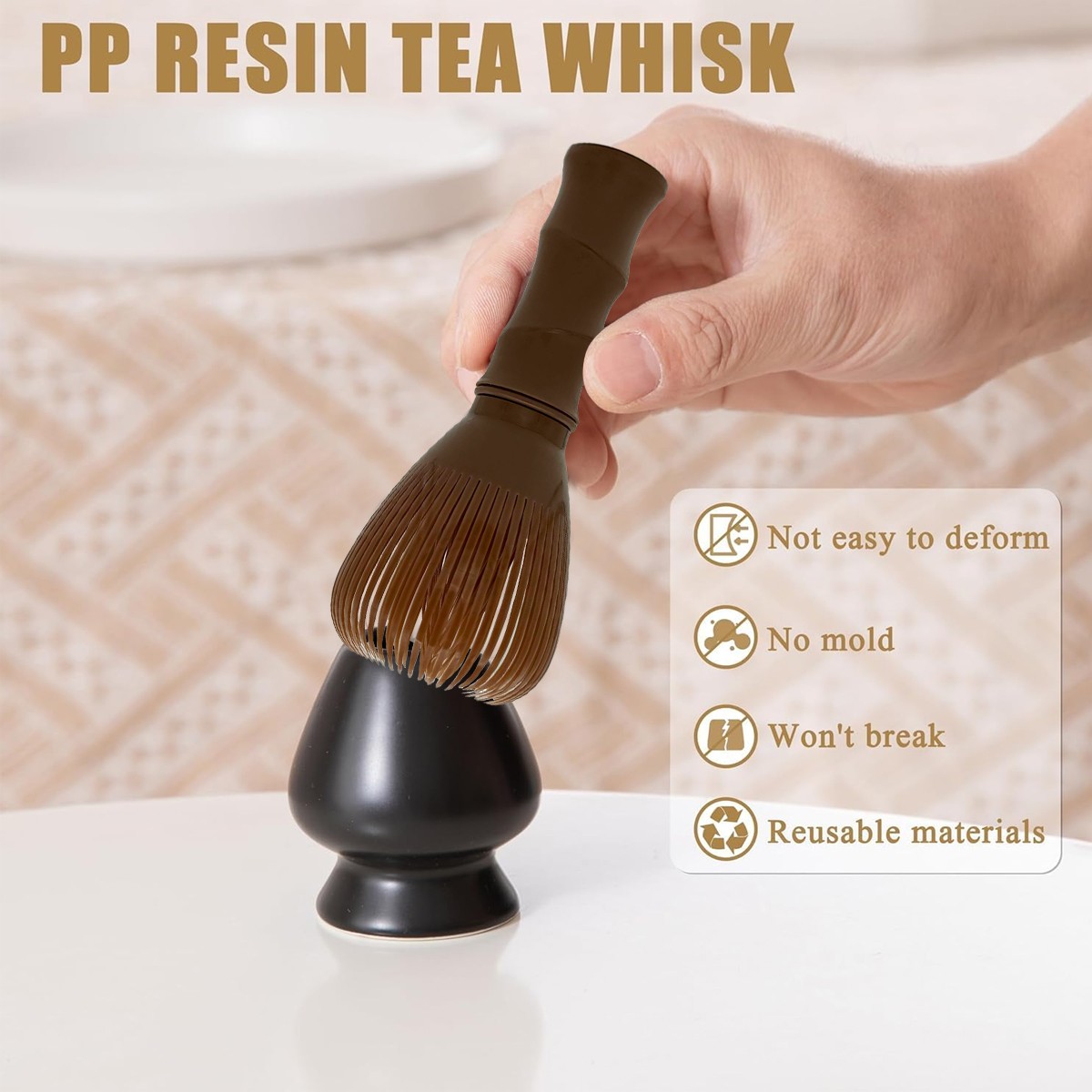 Matcha Whisk Reusable Resin Matcha Whisk Chasen Dishwasher Stirrer Matcha